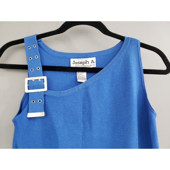Vintage‎ Joseph A Womens Buckle Strap Sleeveless Top Large BLUE - Picture 2 of 5
